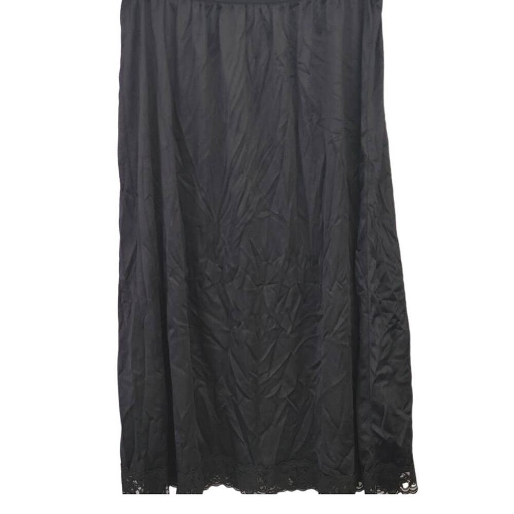 Vintage Midi Slip Nylon with Lace Black Sz 22/24